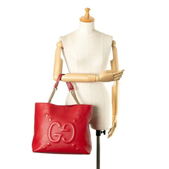 GUCCI Red Leather Shoulder Bag - Picture 10 of 10